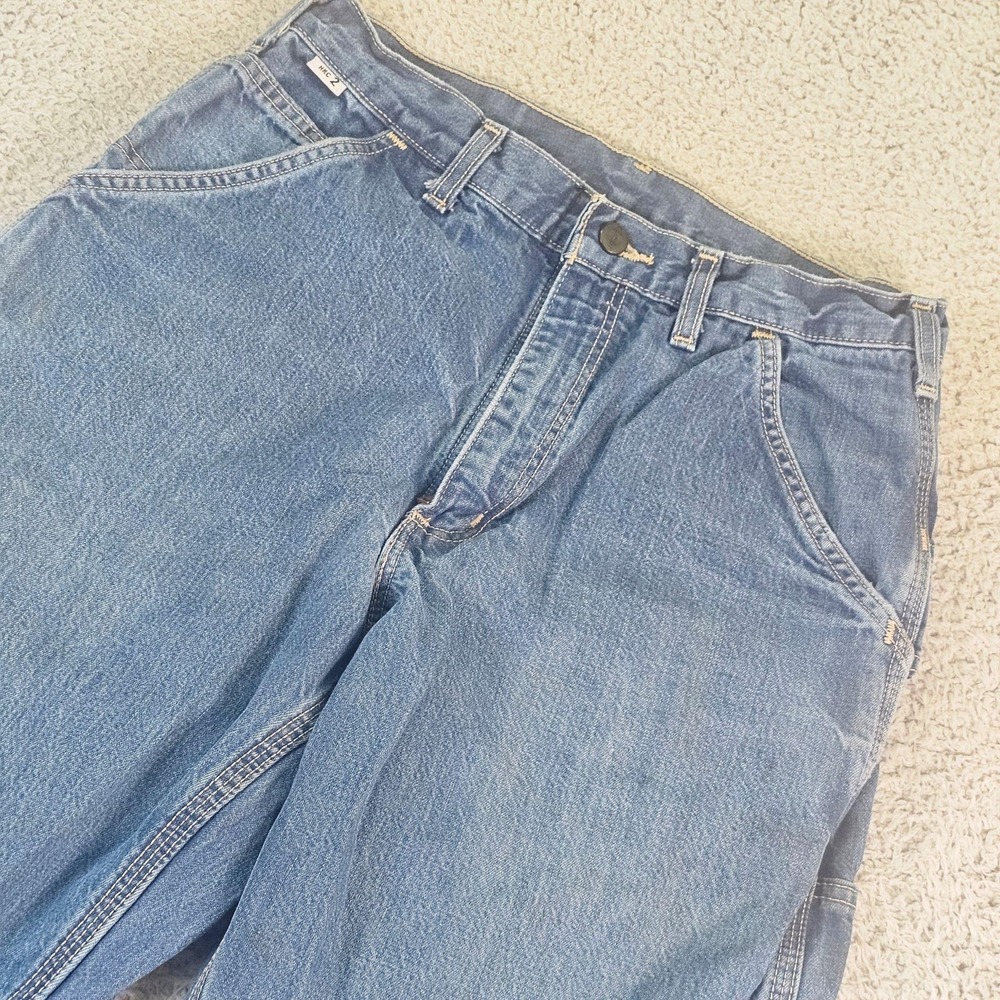 Carhartt FRB13 DNM Jeans Mens 30x34 Blue Relaxed Fit Flame Resistant Denim Work
